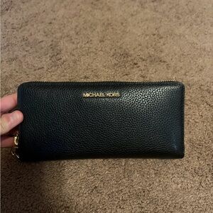 Michael Kors Black Pebbled Leather Wallet